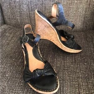 Cork heeled Leather sandals Born